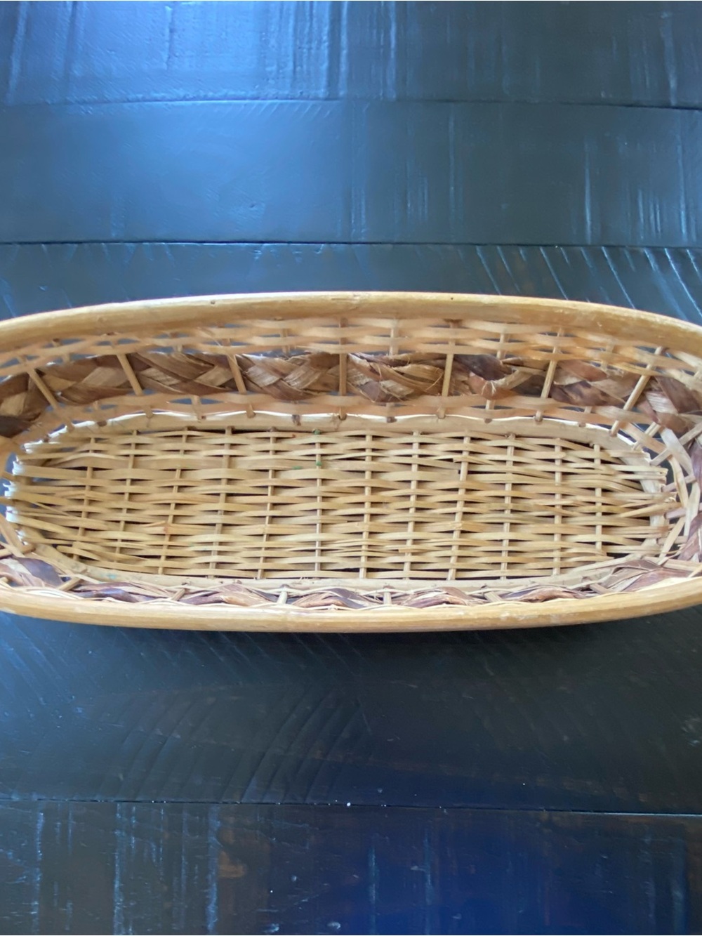 Woven Oval Serving Basket - Natural Brown